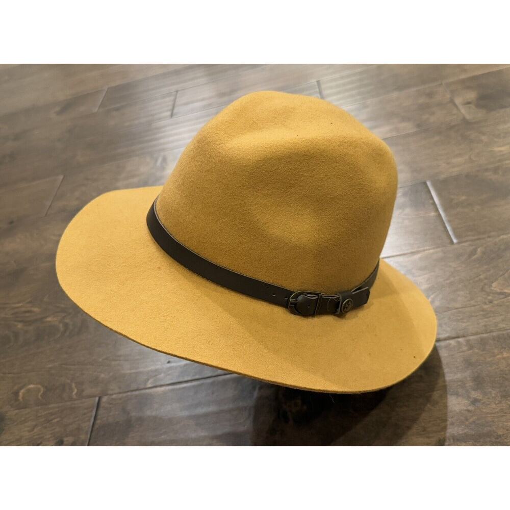Goorin Bros Mens Mustard Wide Brim Wool Fedora Hat Size L LARGE 100-6772 - Picture 3 of 9